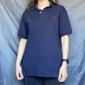 Polo Ralph Lauren Medium Navy Blue Short Sleeve Polo Shirt Red Embroidered Logo
